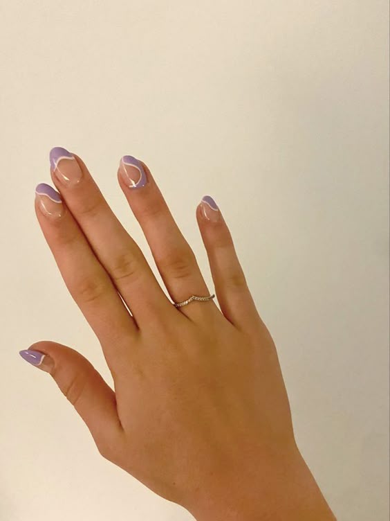 9. White Squiggles with Purple Fillings