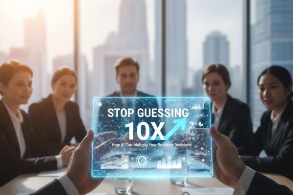 Stop Guessing How AI Can 10x Your Business Decisions creat a pichure