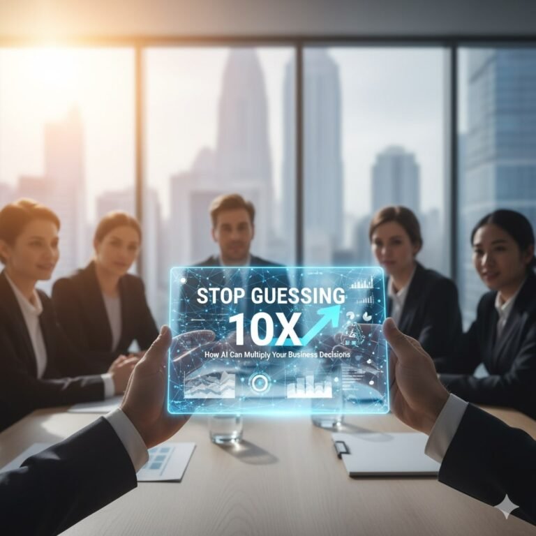 Stop Guessing How AI Can 10x Your Business Decisions creat a pichure