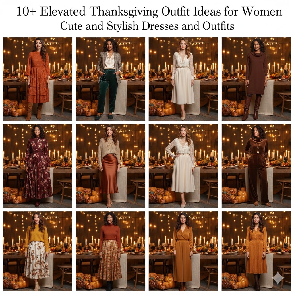 10+ Elevated Thanksgiving Outfit Ideas for Women: Cute and Stylish Dresses and Outfits