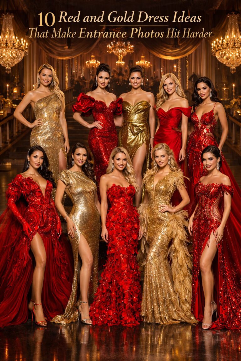 10 Red and Gold Dress Ideas That Make Entrance Photos Hit Harder
