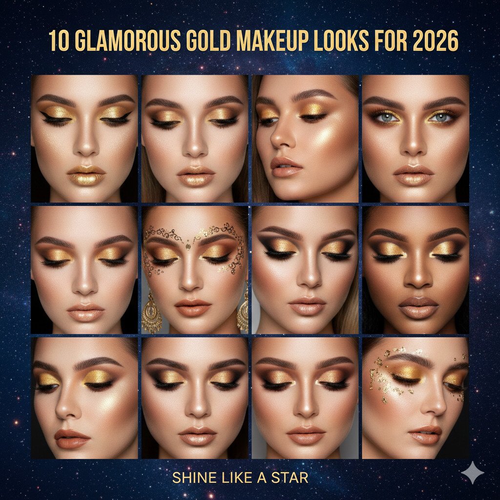 10 Glamorous Gold Makeup Looks For 2026 To Make You Shine Like A Star