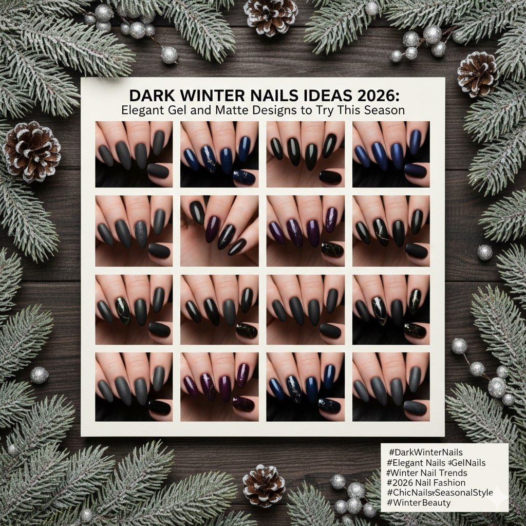 Dark Winter Nails Ideas 2026: Elegant Gel and Matte Designs to Try This Season