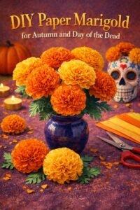 DIY Paper Marigold for Autumn and Day of the Dead