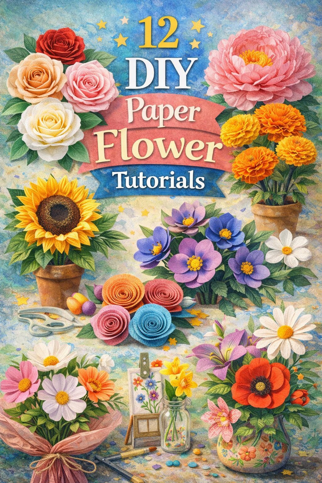 12 DIY Paper Flower Tutorials