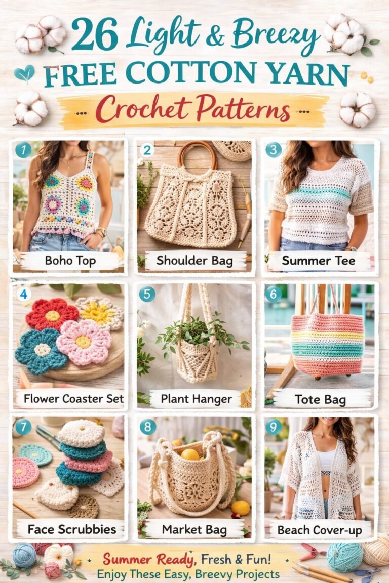 26 Light and Breezy Free Cotton Yarn Crochet Patterns