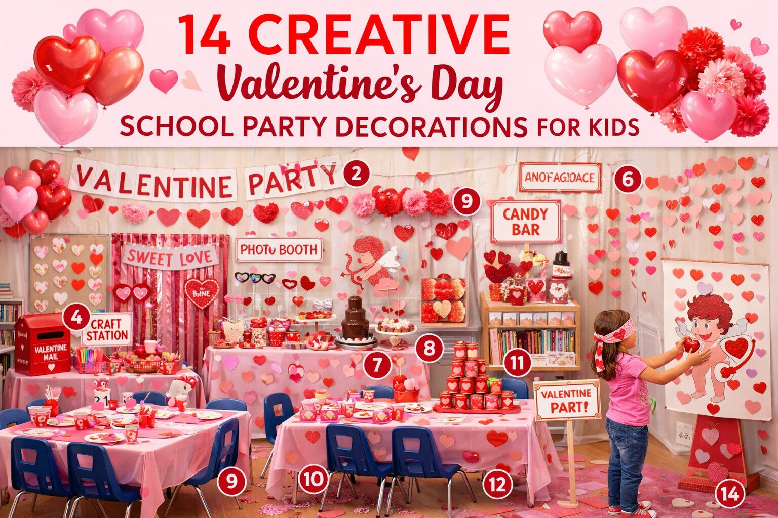 14 Creative Valentine’s Day School Party Decorations for Kids