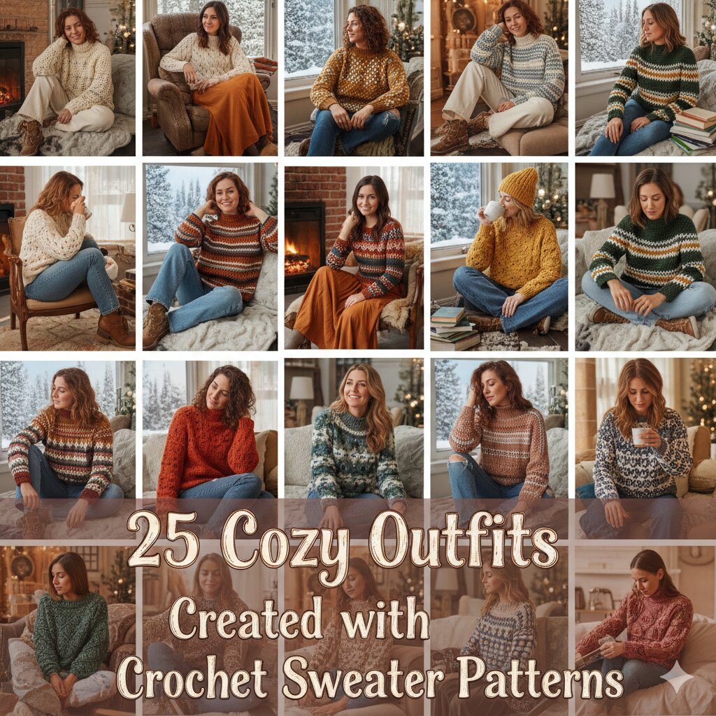 25 Cozy Outfits Created with Crochet Sweater Patterns