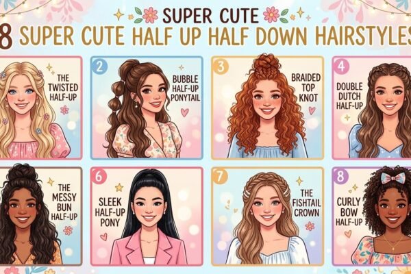 8 Super Cute Half Up Half Down Hairstyles
