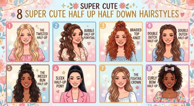 8 Super Cute Half Up Half Down Hairstyles