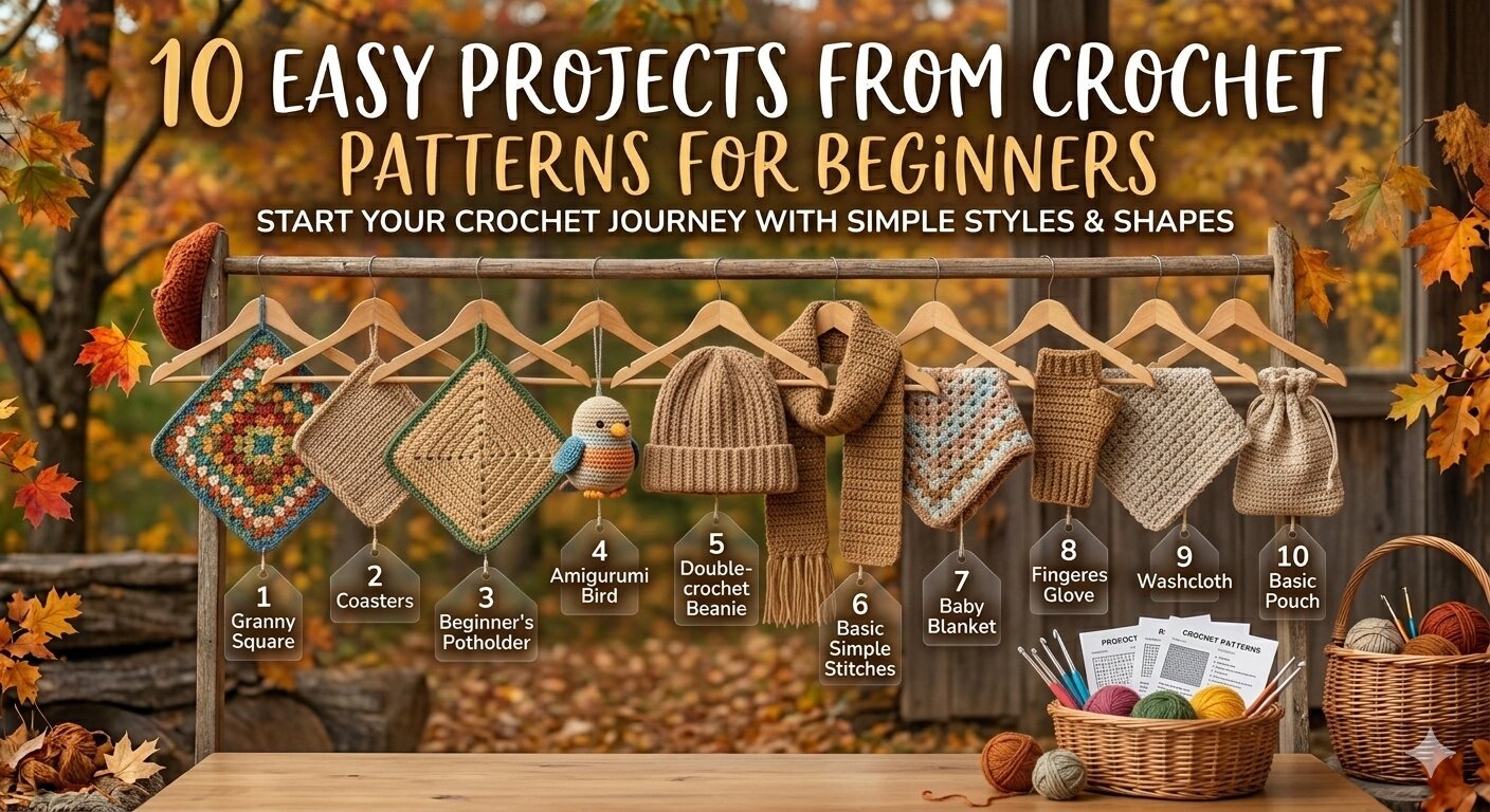 10 Easy Projects from Crochet Patterns for Begin
