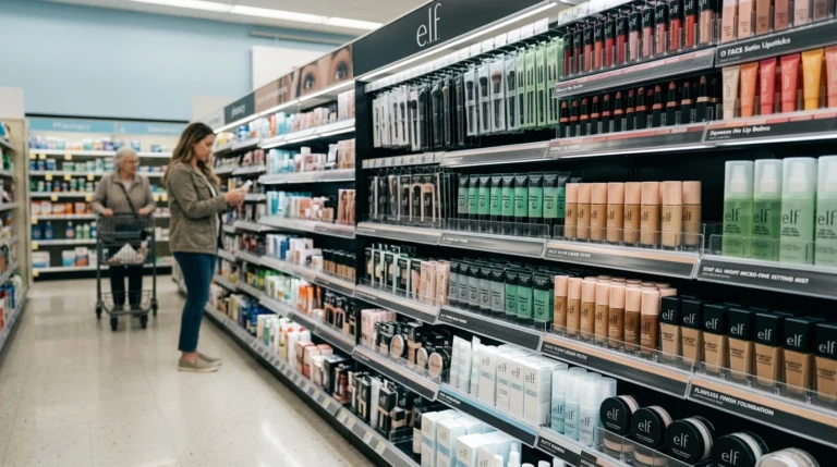 Does Walgreens Sell e.l.f. Cosmetics? Here’s What Shoppers Actually Find In Stores e.l.f. Cosmetics products displayed on shelves inside a Walgreens beauty aisle